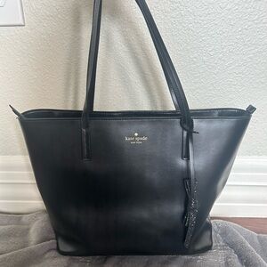 Kate Spade Black Leather Tote Bag